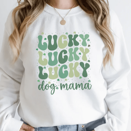 Lucky Dog Mama Sweatshirt - Jersey Border Collars