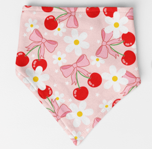 Cherries & Daisy Bandana - Pre Order - Jersey Border Collars