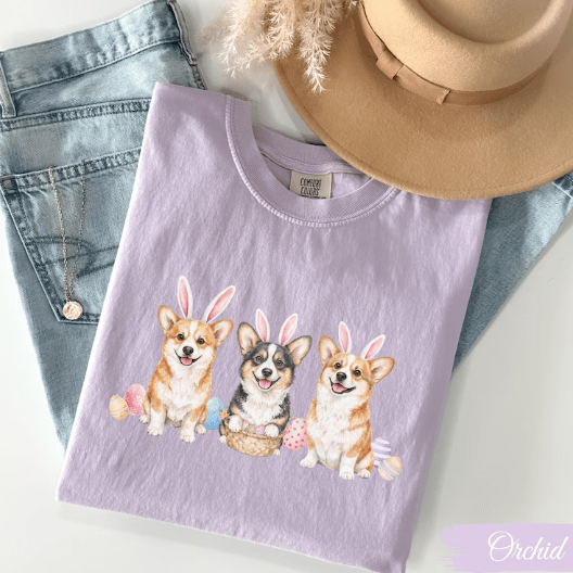 Corgi Dog Mom Easter Tee - Jersey Border Collars