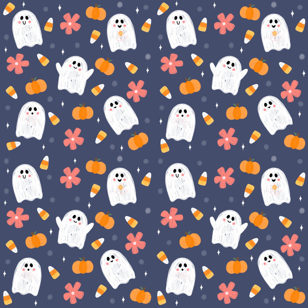 Navy Corny Ghosts Bandana - Jersey Border Collars