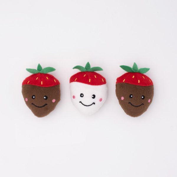 Valentine's Miniz 3 - Pack Chocolate Covered Strawberries - Jersey Border Collars