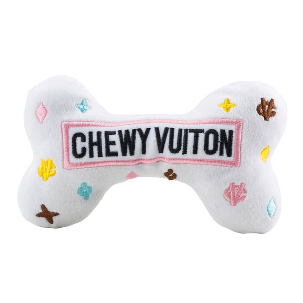 White Chewy Vuiton Bones - Large - Jersey Border Collars