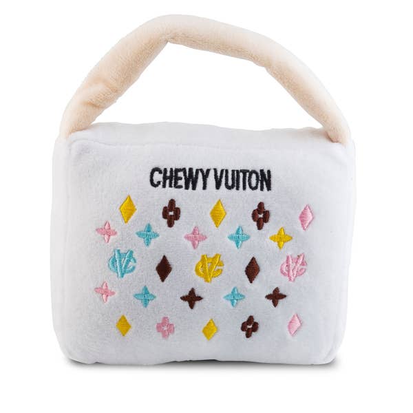 White Chewy Vuiton Purse - Large - Jersey Border Collars