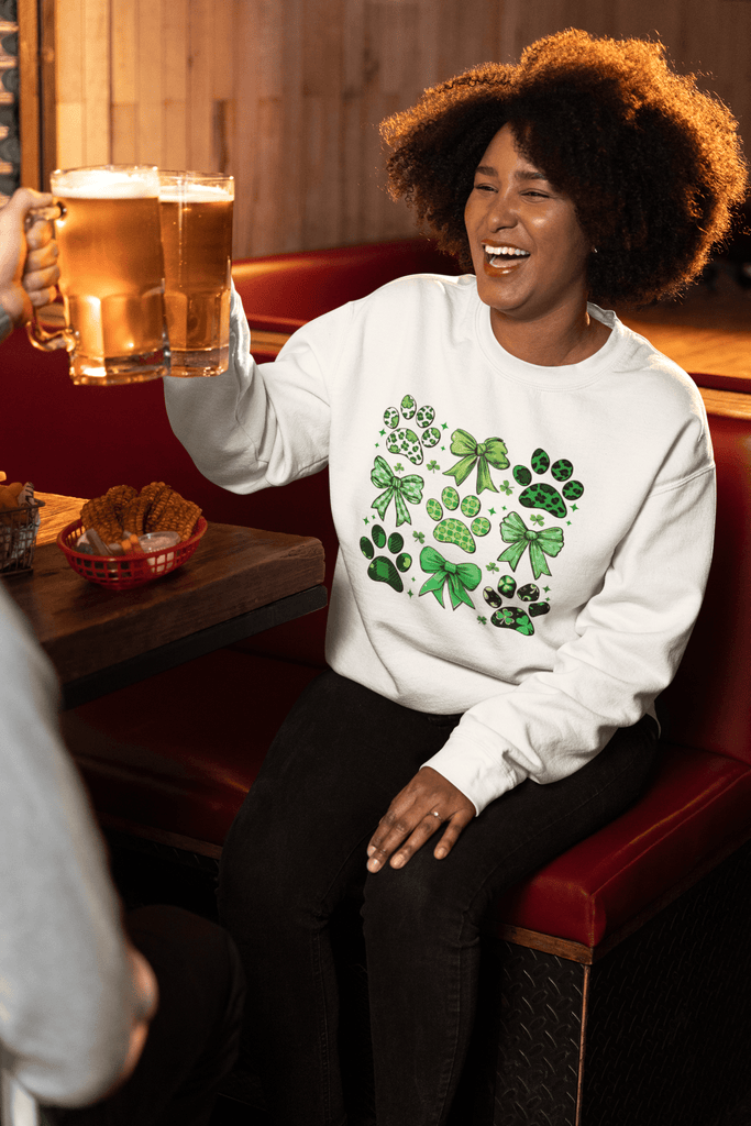 Dog Mama Shamrock Coquette Personalizable Sweatshirt - Jersey Border Collars