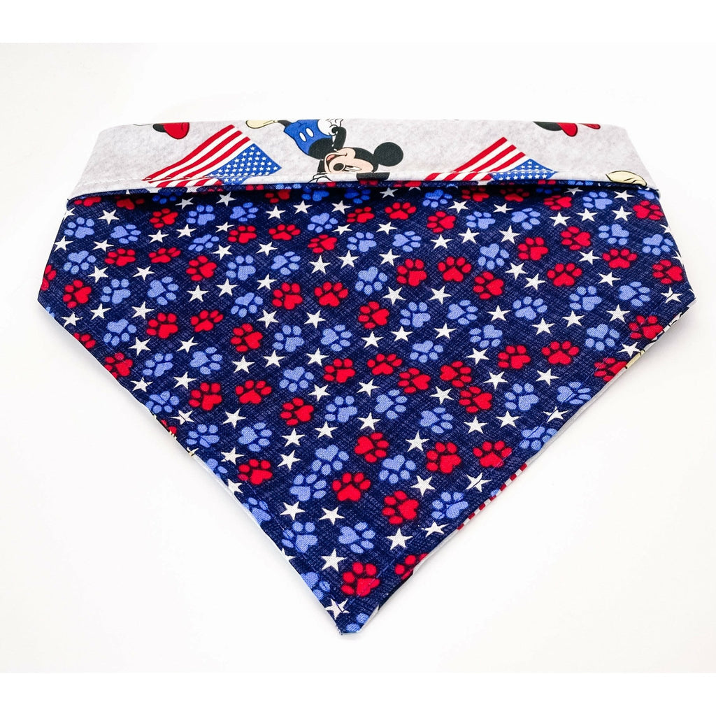 Mickey & Minnie's Pawtriotic Bandana - Reversible - Jersey Border Collars