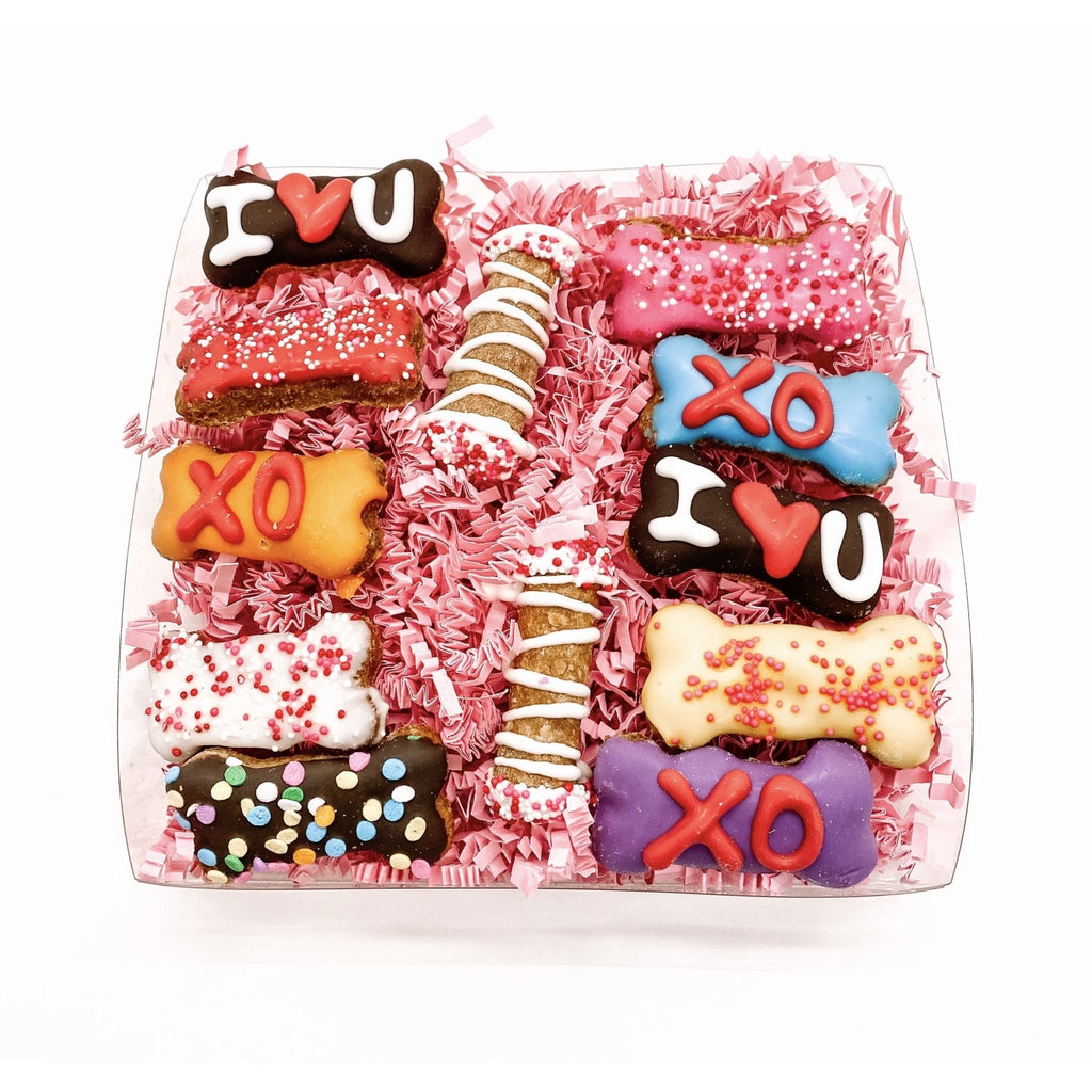 Valentine Day Doggie Dozen Mini Dog Bones and Cannolis - Jersey Border Collars