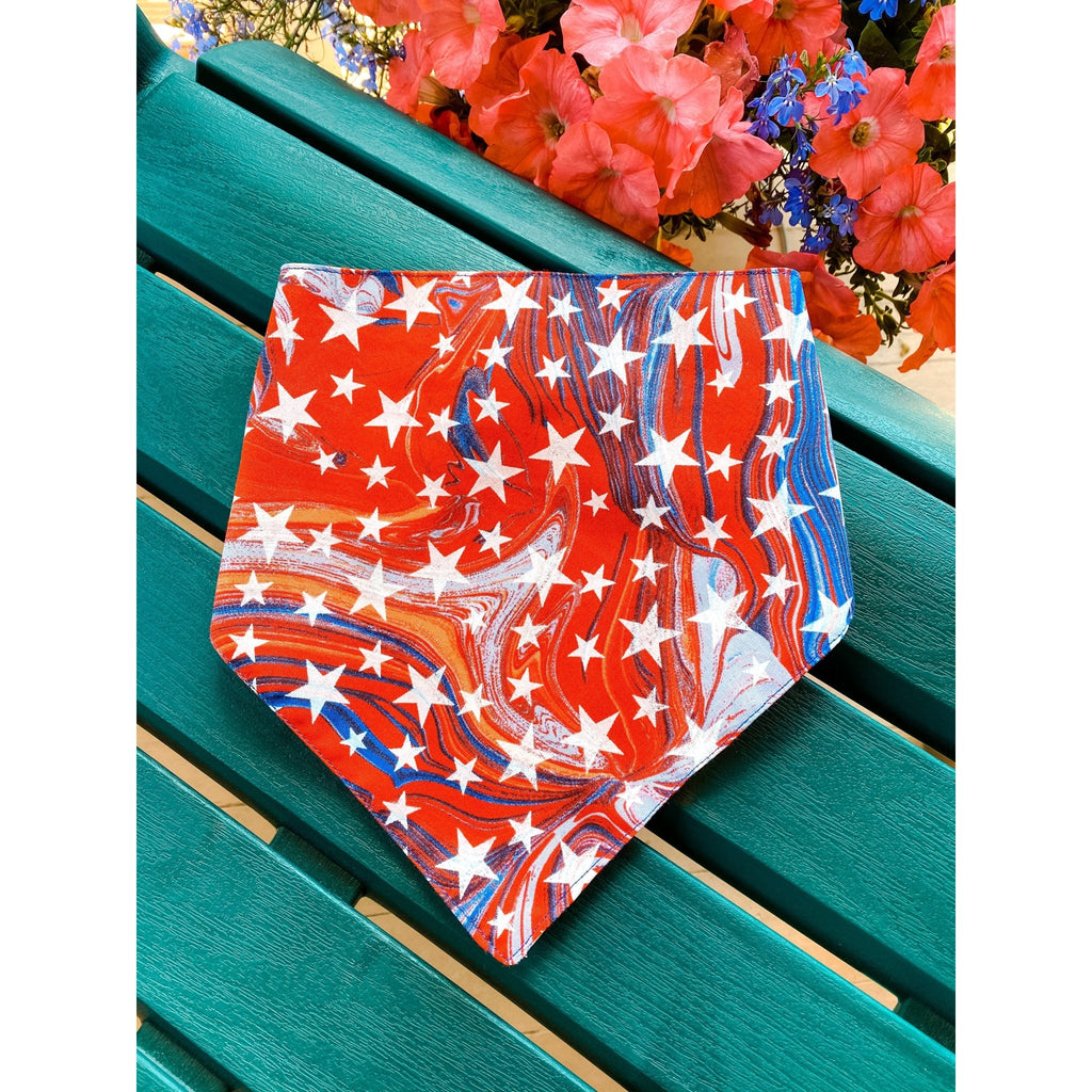 Patriotic Swirl Star Bandana - Jersey Border Collars