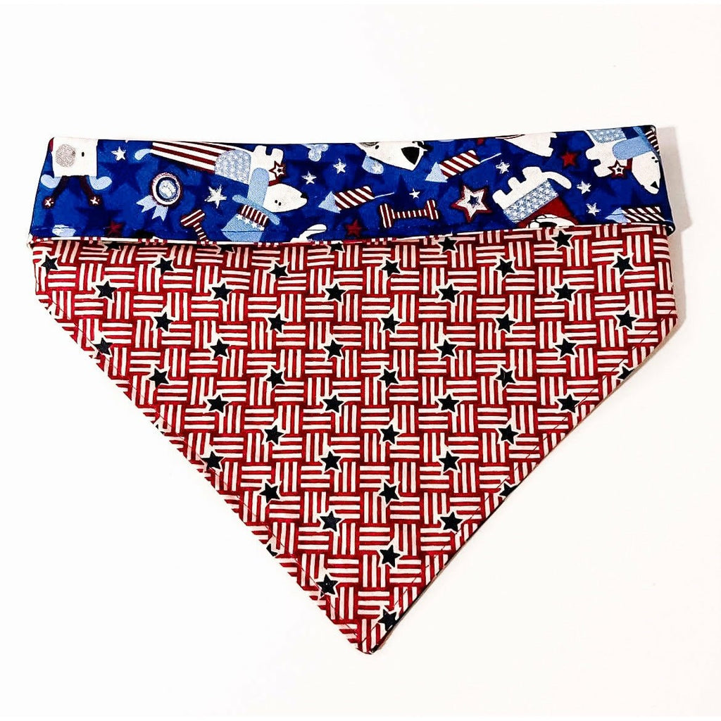 Pawty in the USA Bandana - Reversible - Jersey Border Collars