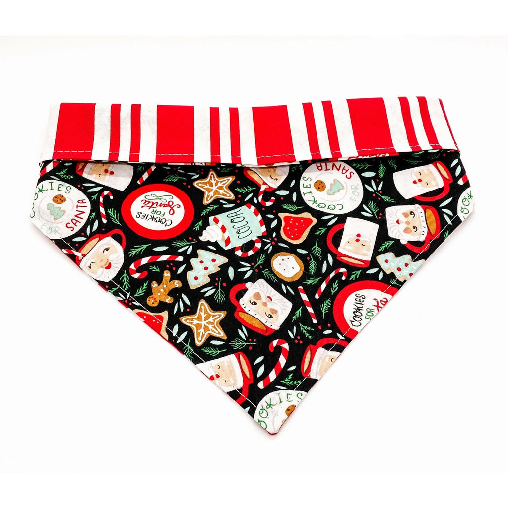 Santa's Milk & Cookies Bandana - Reversible - Jersey Border Collars