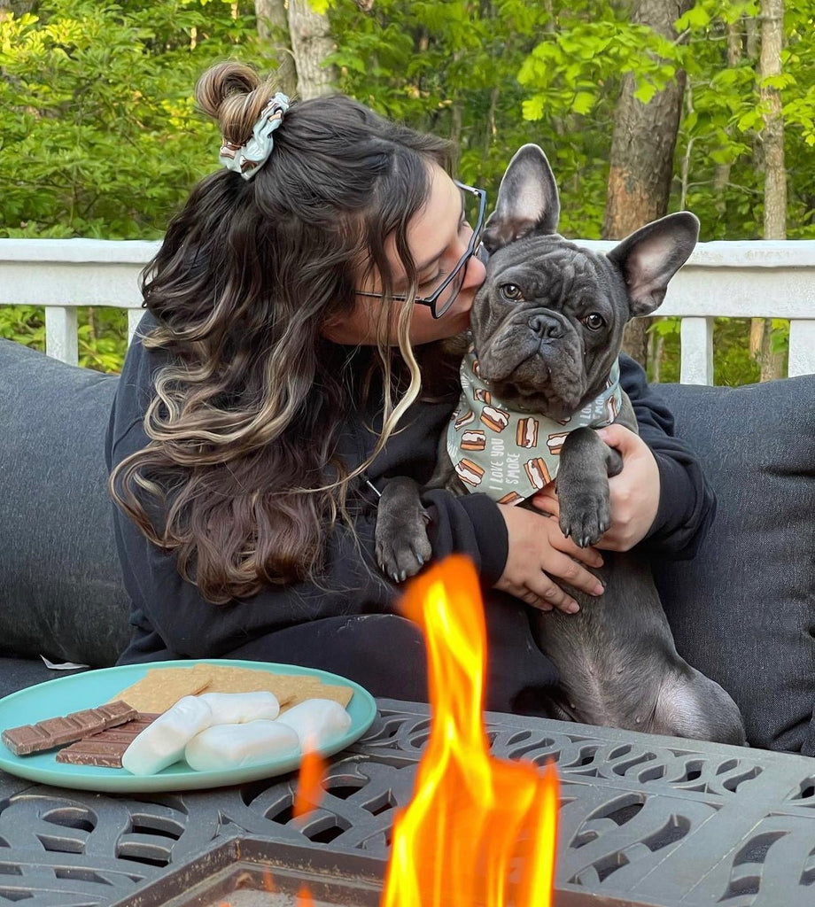 I Love You S'More / Camping Bandana - Jersey Border Collars