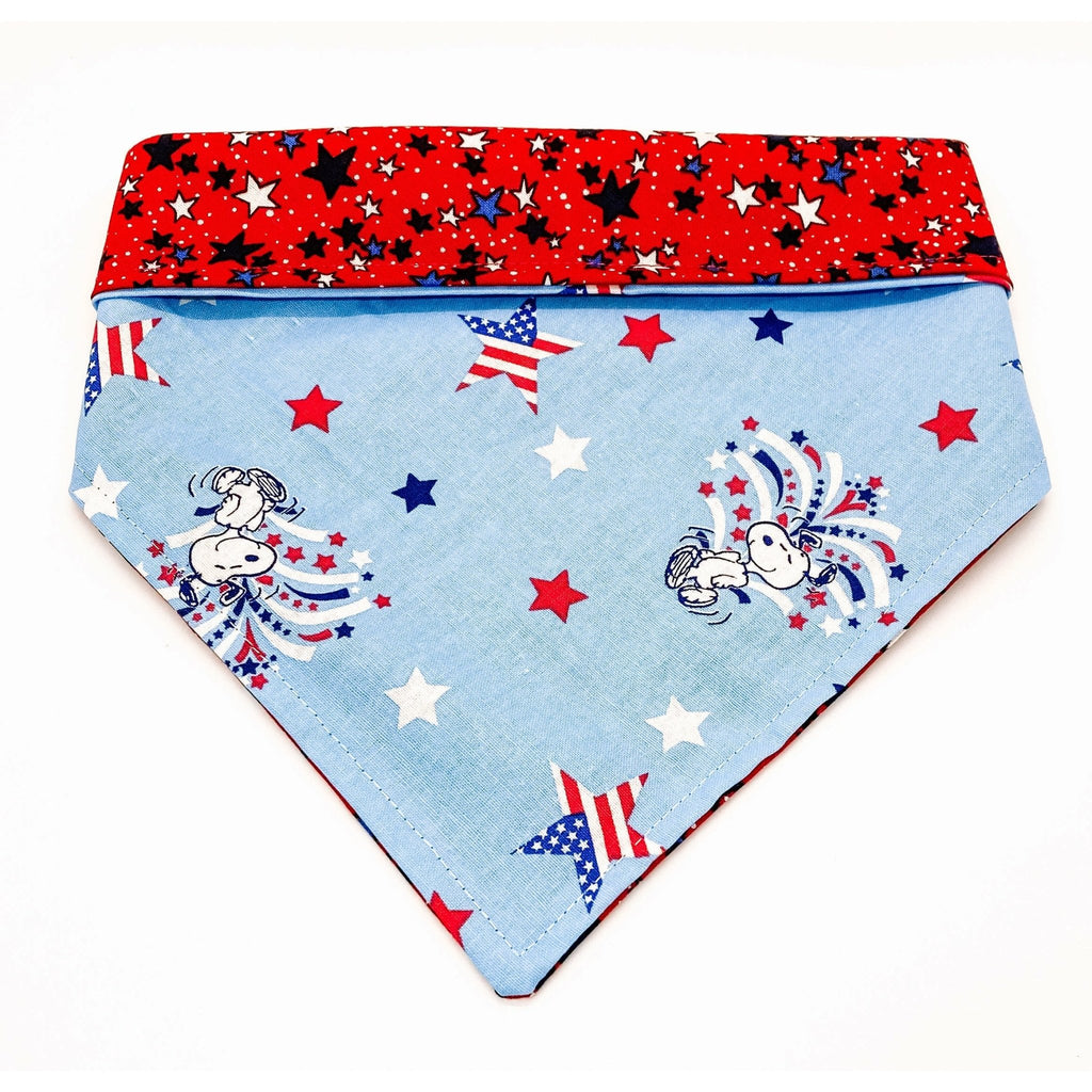 Star Spangled Snoopy Bandana - Reversible - Jersey Border Collars