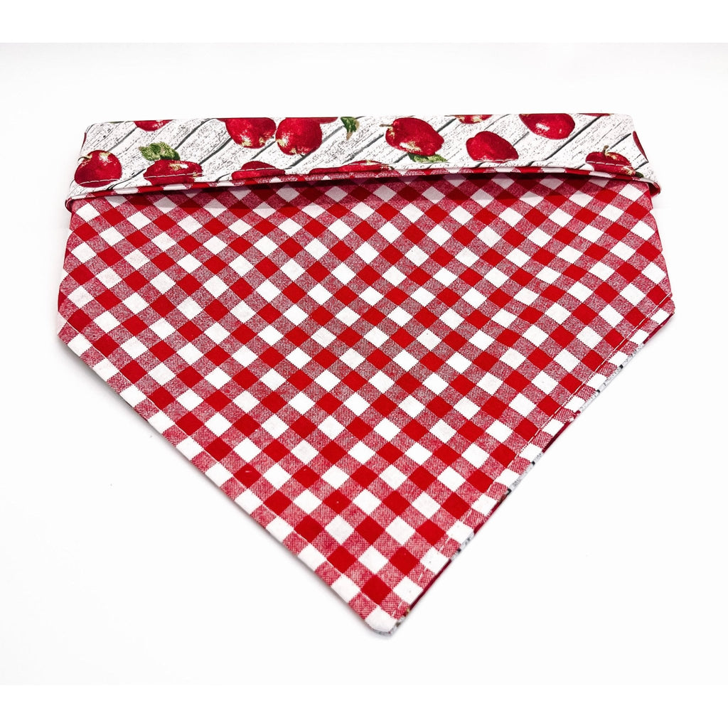 Apple Picking / Plaid Bandana - Reversible - Jersey Border Collars