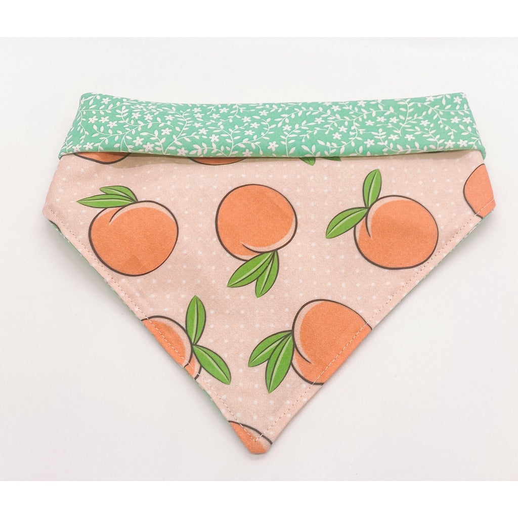 Just Peachy Bandana - Reversible - Jersey Border Collars