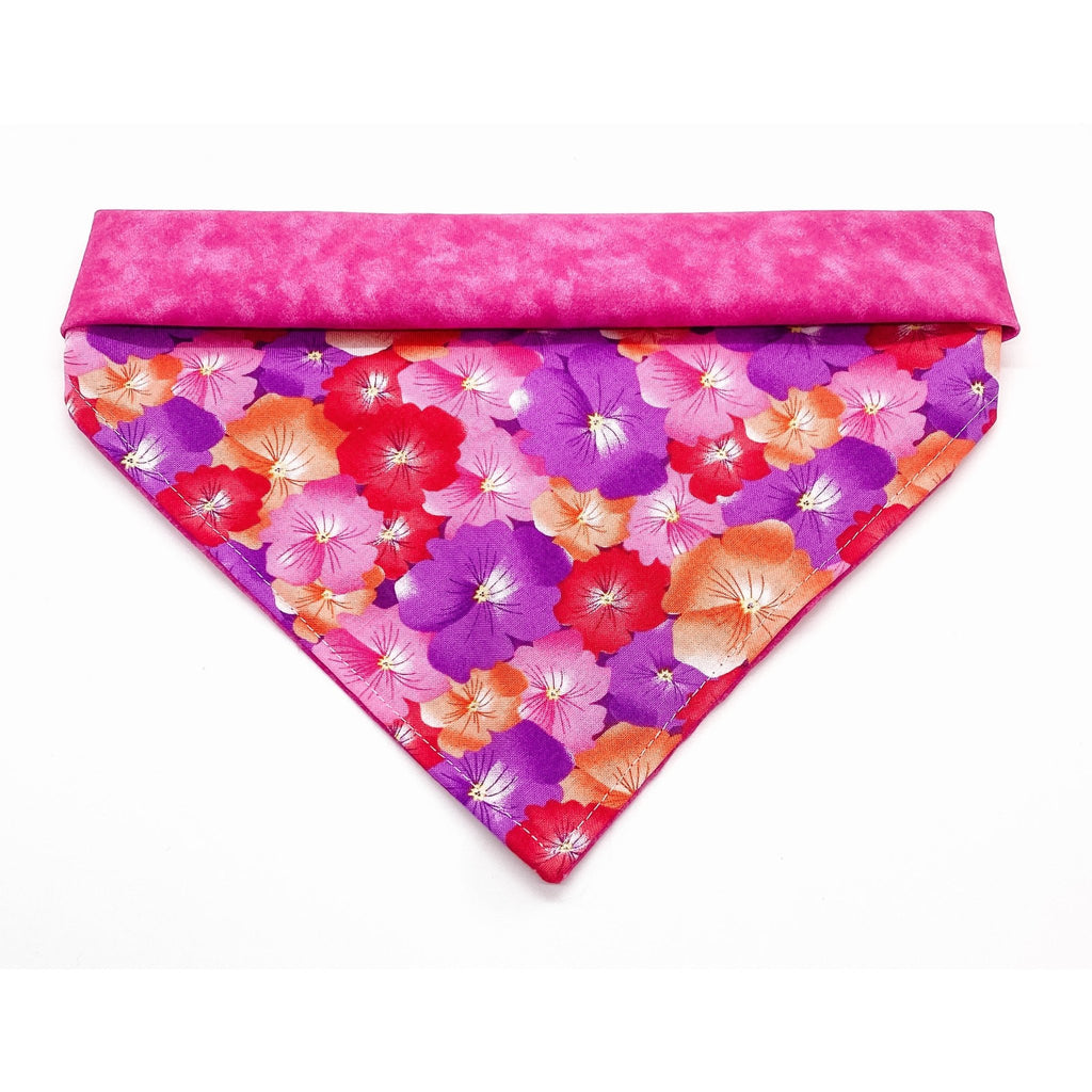 Hawaiian Flowers Bandana - Reversible - Jersey Border Collars