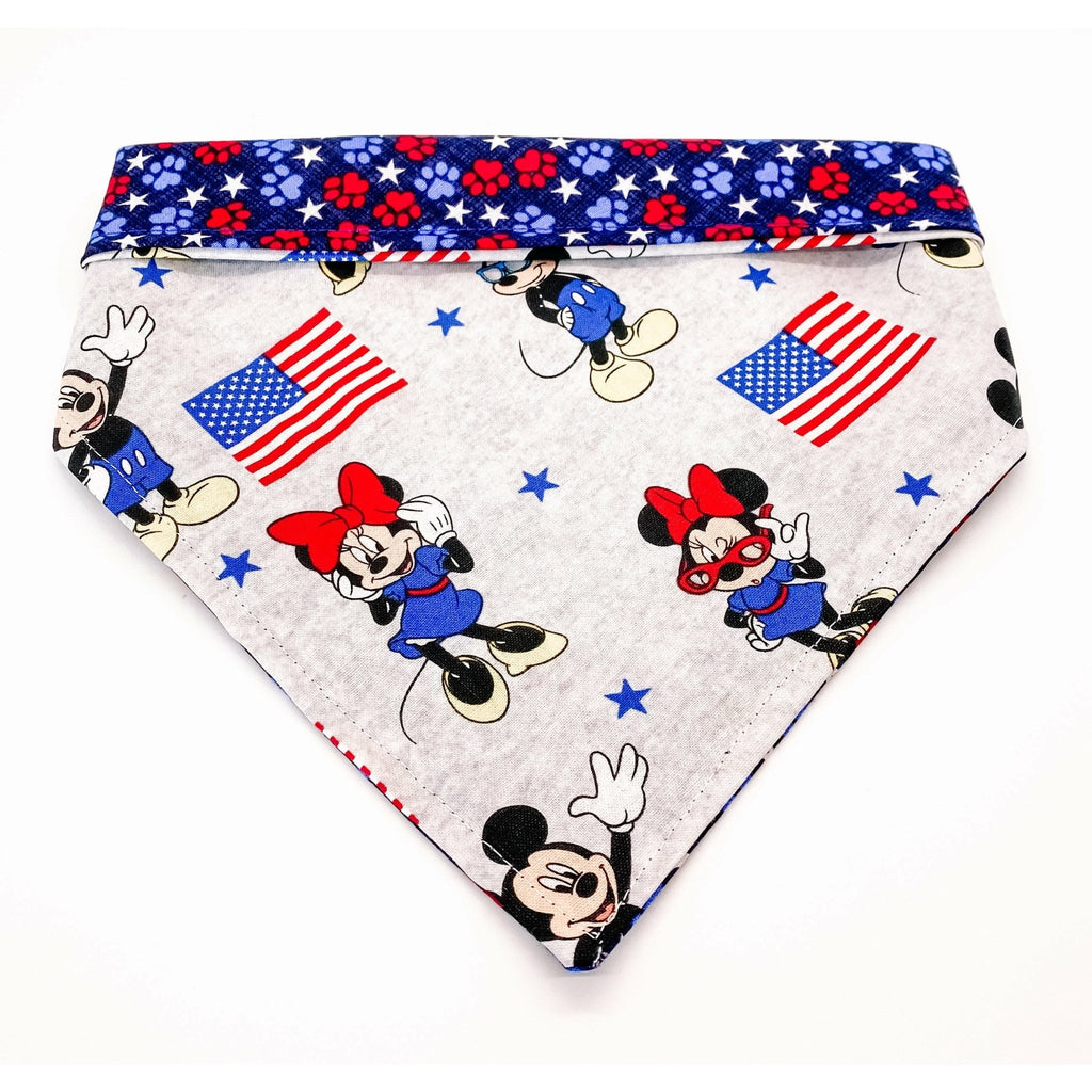 Mickey & Minnie's Pawtriotic Bandana - Reversible - Jersey Border Collars