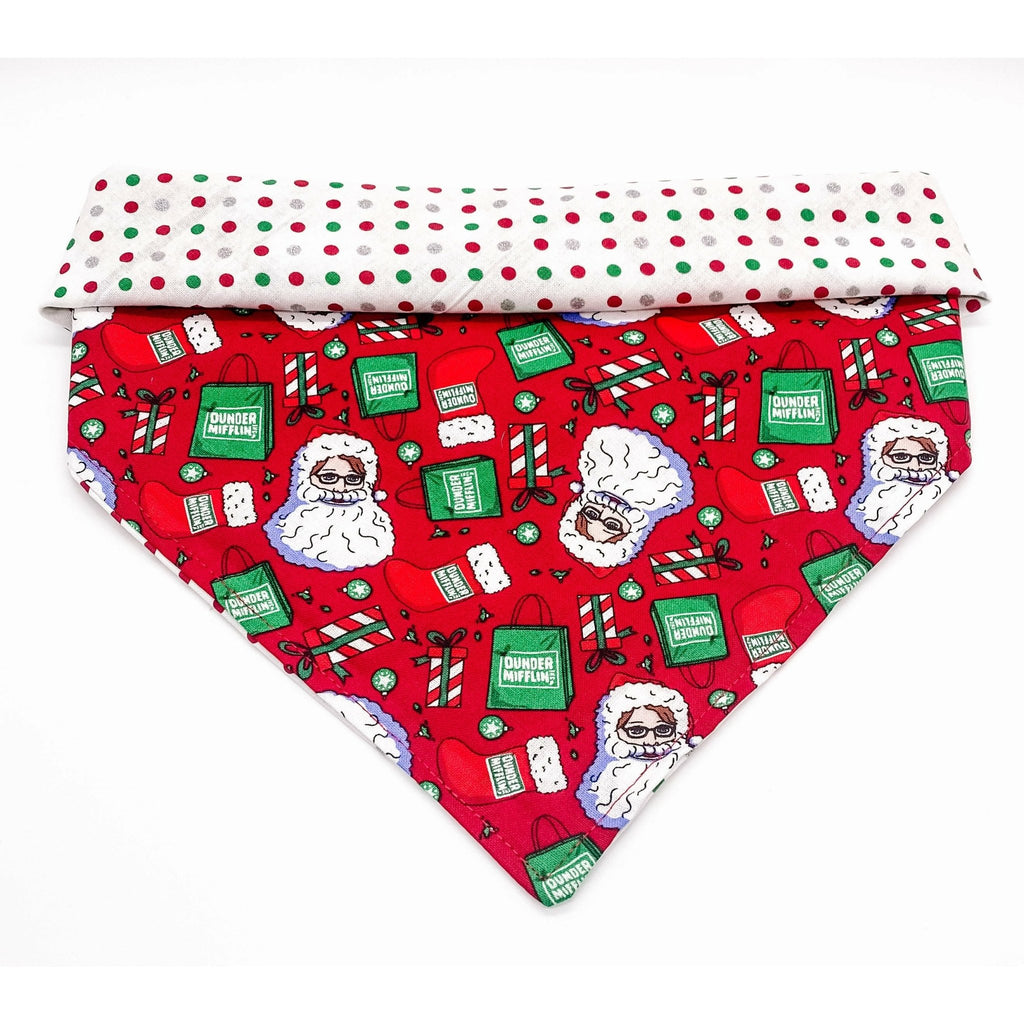 Dunder Mifflin / Santa Phyllis Bandana - Reversible - Jersey Border Collars