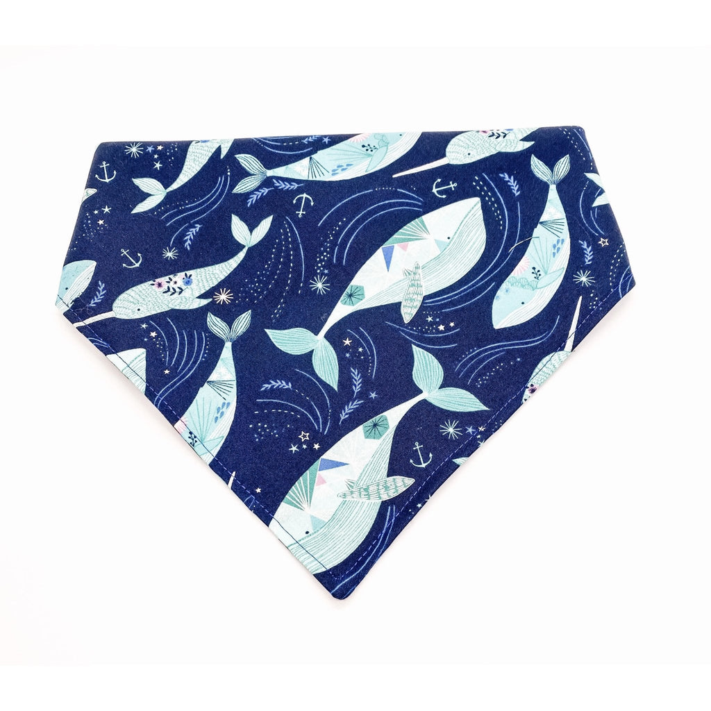 Blue Whale / Narwhal Bandana - Jersey Border Collars