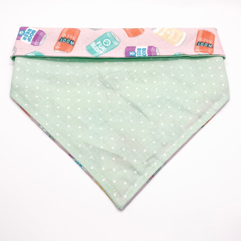 Pink Brew Buddy Bandana - Reversible - Jersey Border Collars