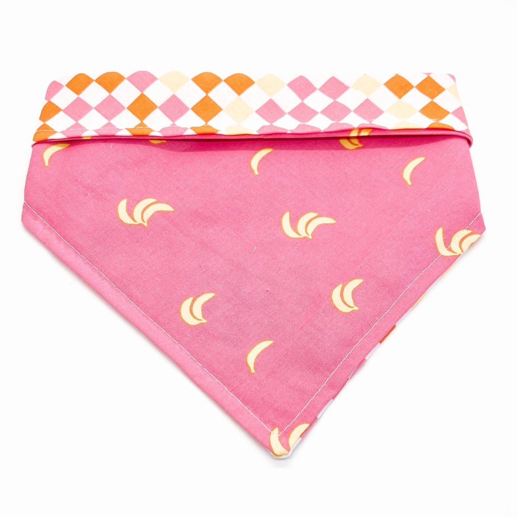 Going Bananas / Checkers Bandana - Reversible - Jersey Border Collars