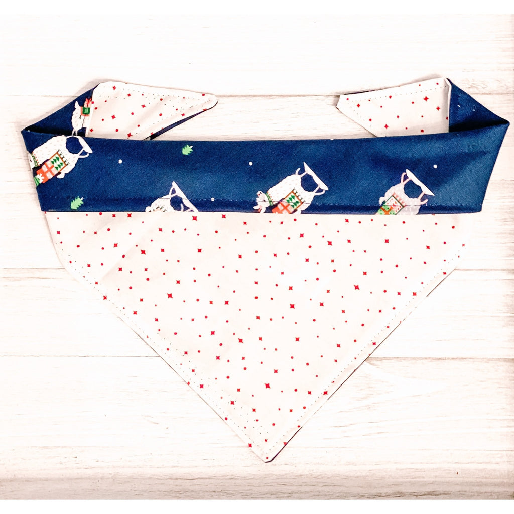 Fa La La Llama Bandana - Reversible - Jersey Border Collars