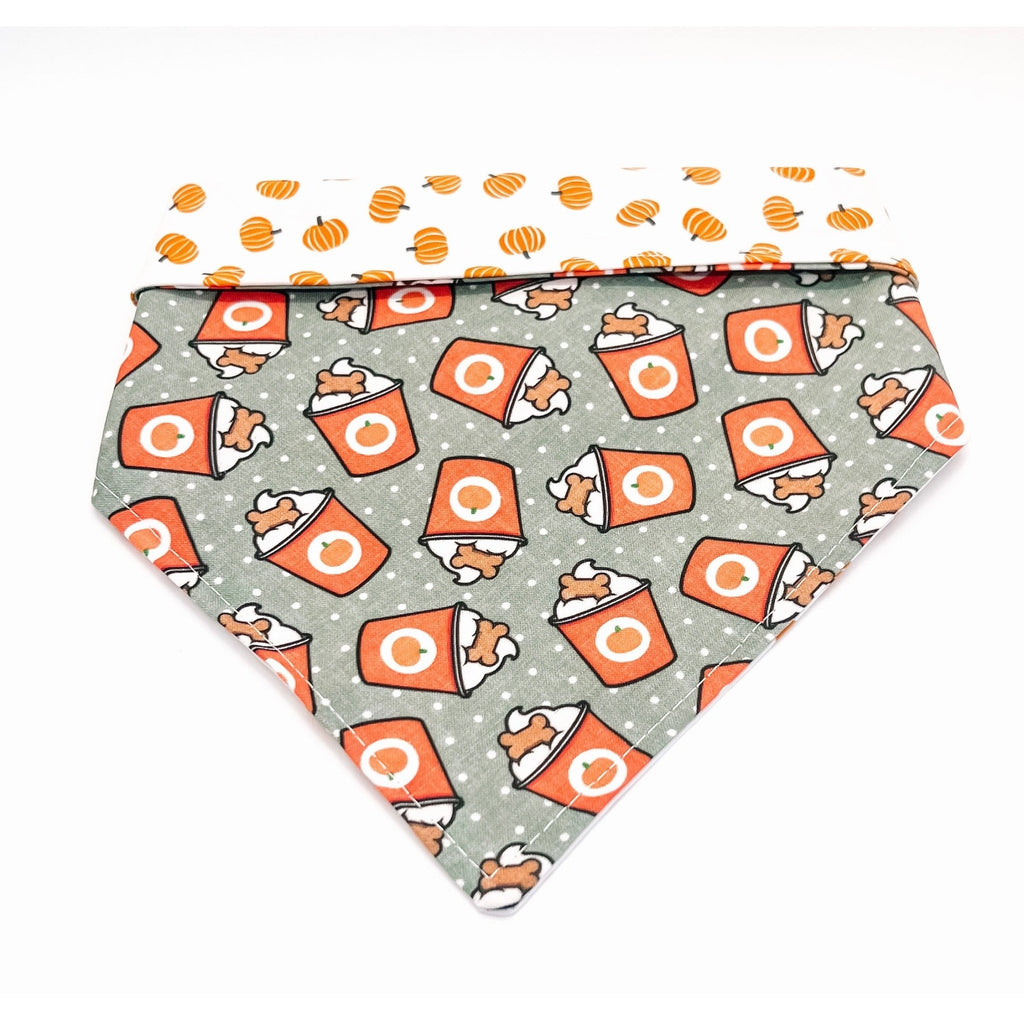 Pupkin Spiced Latte Bandana - Reversible - Jersey Border Collars