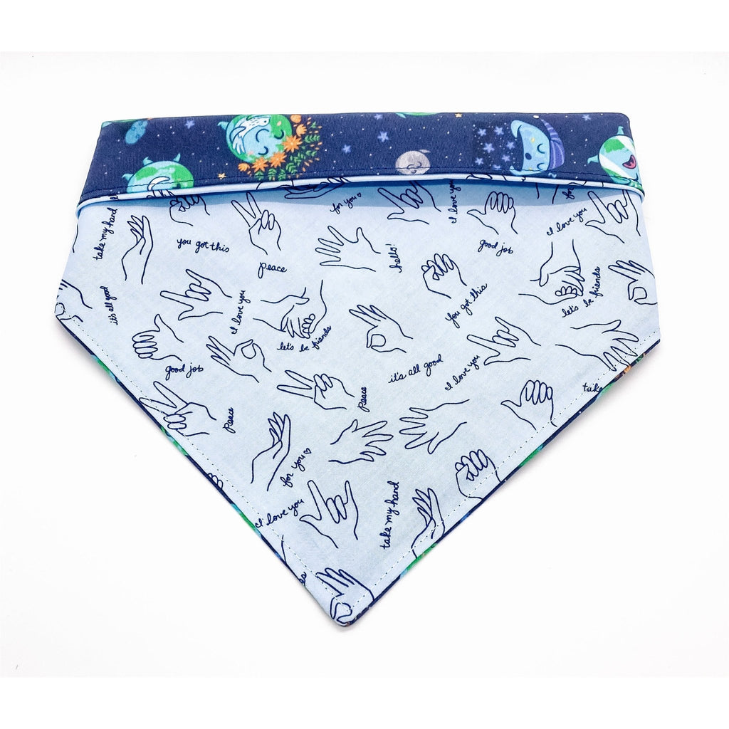 Earth Day Bandana - Reversible - Jersey Border Collars