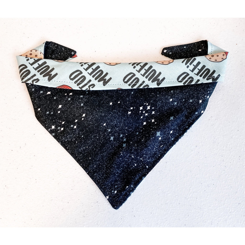 Stud Muffin / Black Stardust Bandana - Reversible - Jersey Border Collars