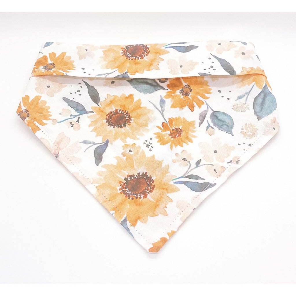 Sunflowers & Cream Bandana - Jersey Border Collars