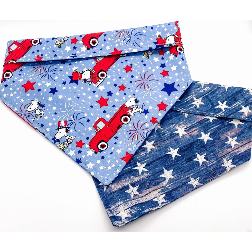 Patriotic Snoopy Firework Bandana - Jersey Border Collars