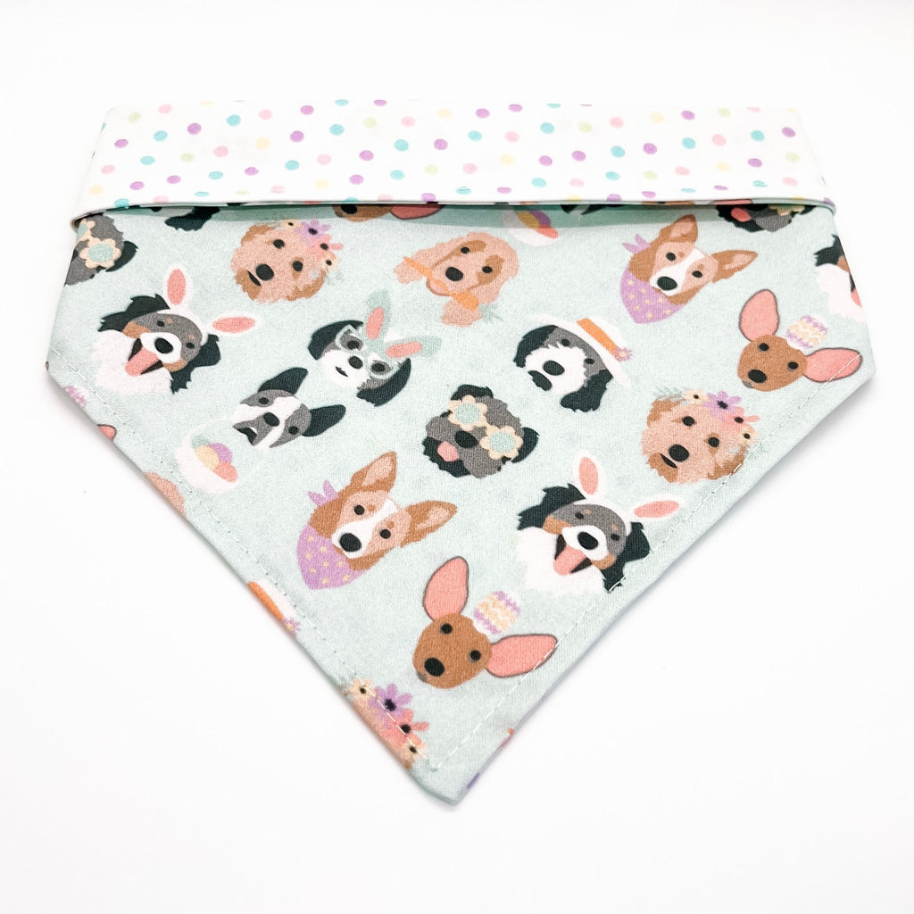 Easter Pups Bandana - Reversible - Jersey Border Collars