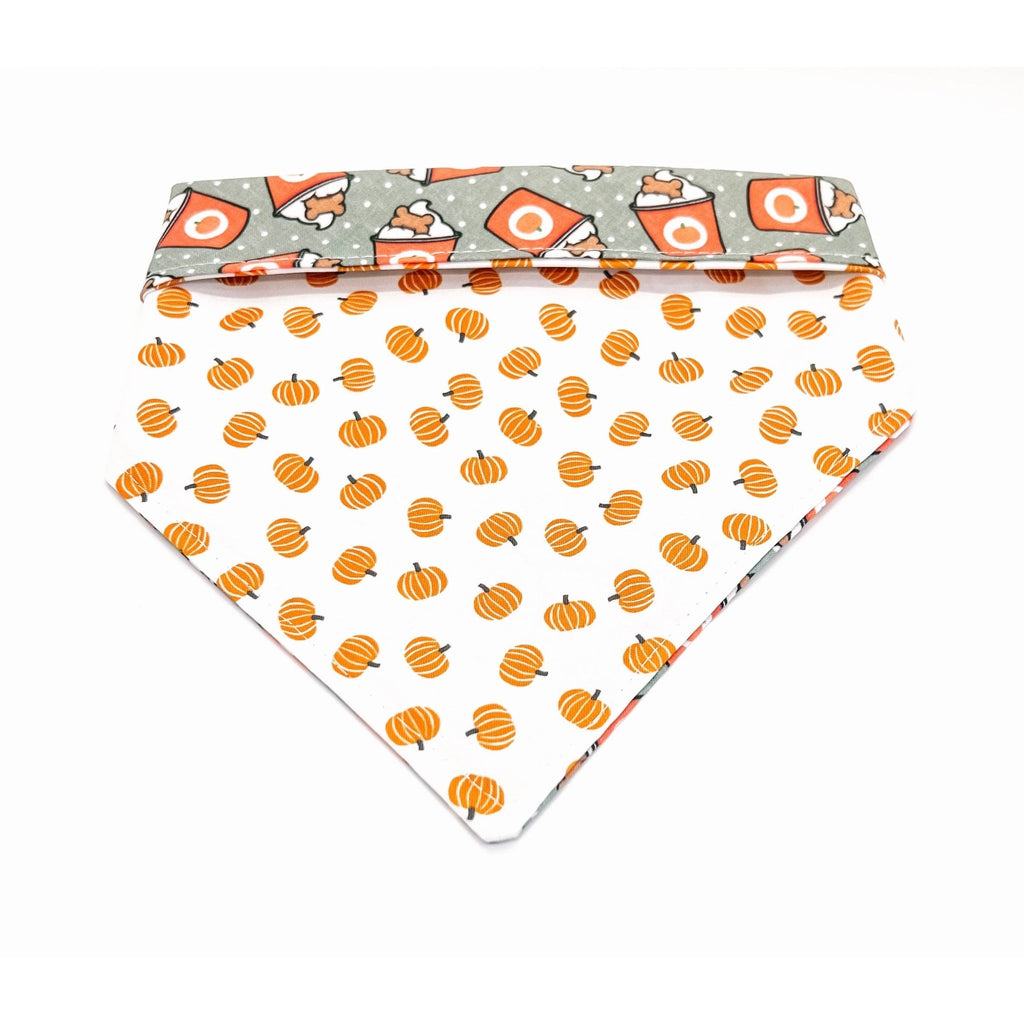 Pupkin Spiced Latte Bandana - Reversible - Jersey Border Collars