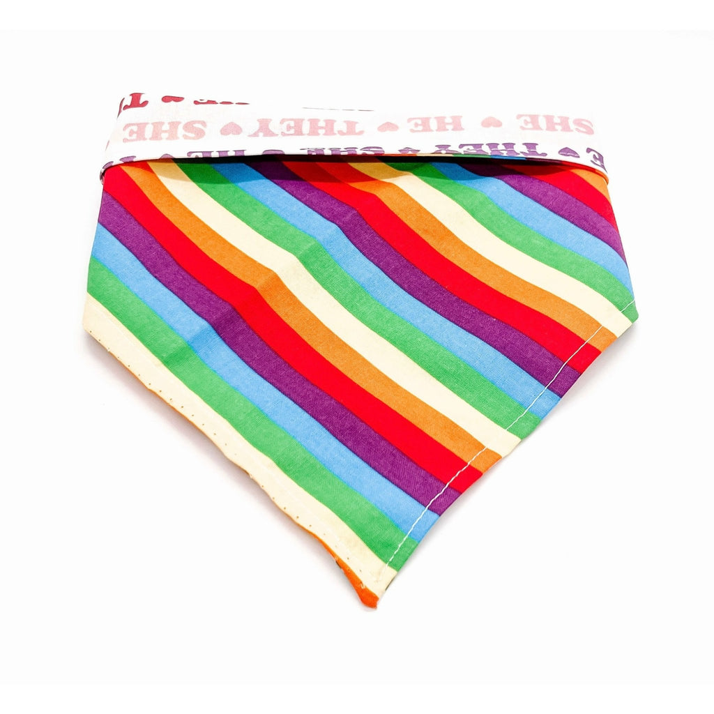 She, He, They / Pride Bandana - Reversible - Jersey Border Collars