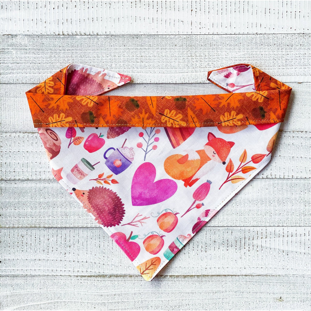 Happy Fall Bandana - Reversible - Jersey Border Collars