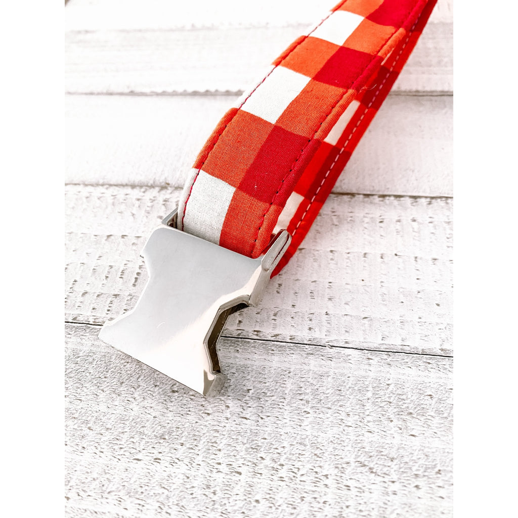 XMAS Red / White Plaid Collar - Jersey Border Collars