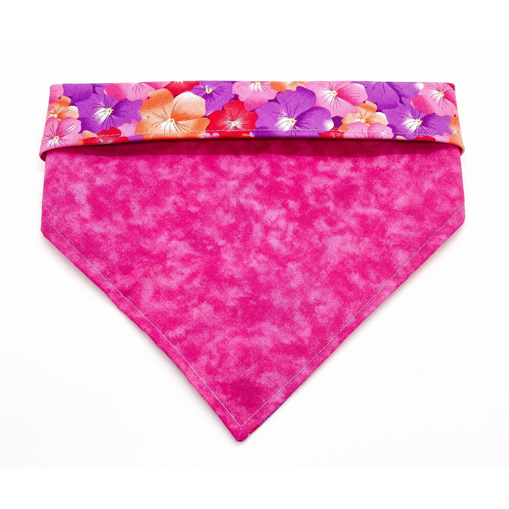 Hawaiian Flowers Bandana - Reversible - Jersey Border Collars