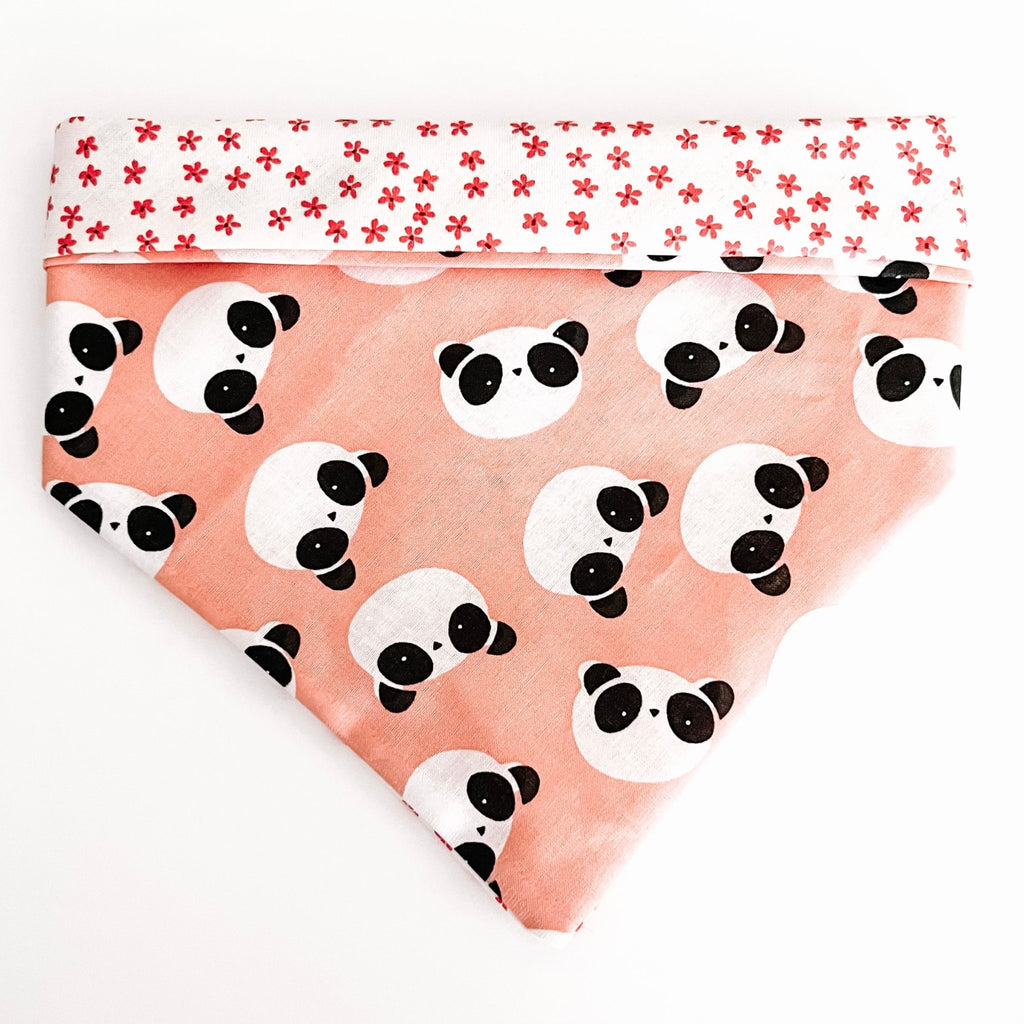 Panda / Flowers Bandana - Reversible - Jersey Border Collars