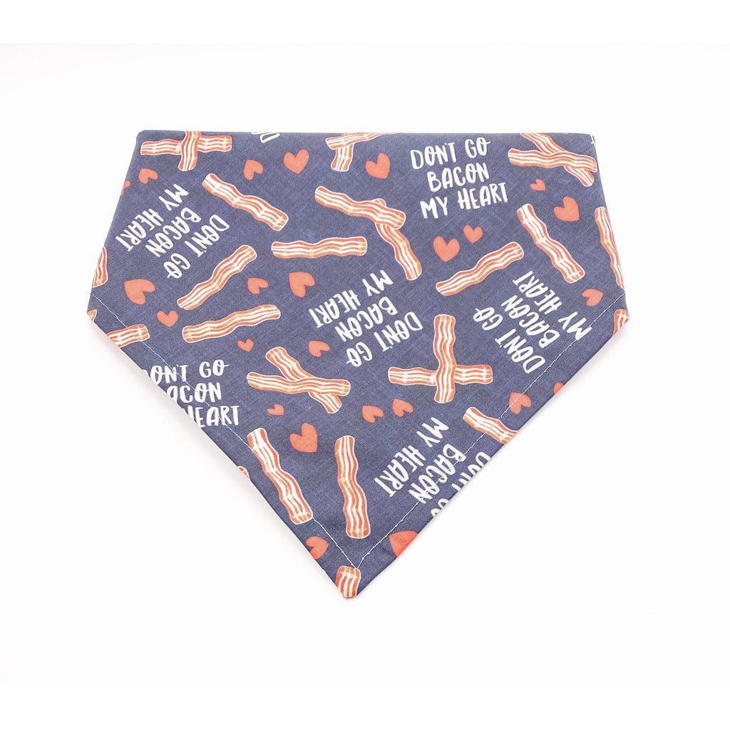 Don't Go Bacon My Heart / White XOXO Bandana - Reversible - Jersey Border Collars