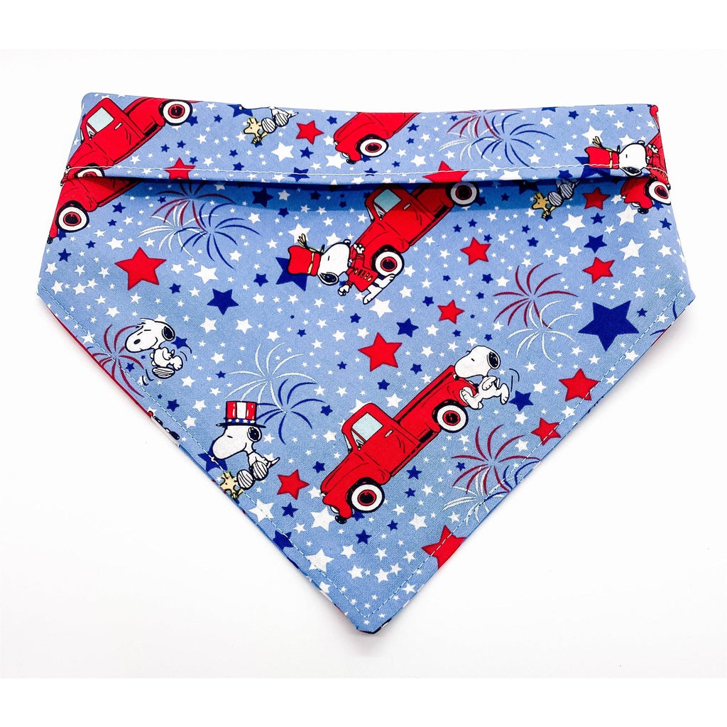 Patriotic Snoopy Firework Bandana - Jersey Border Collars