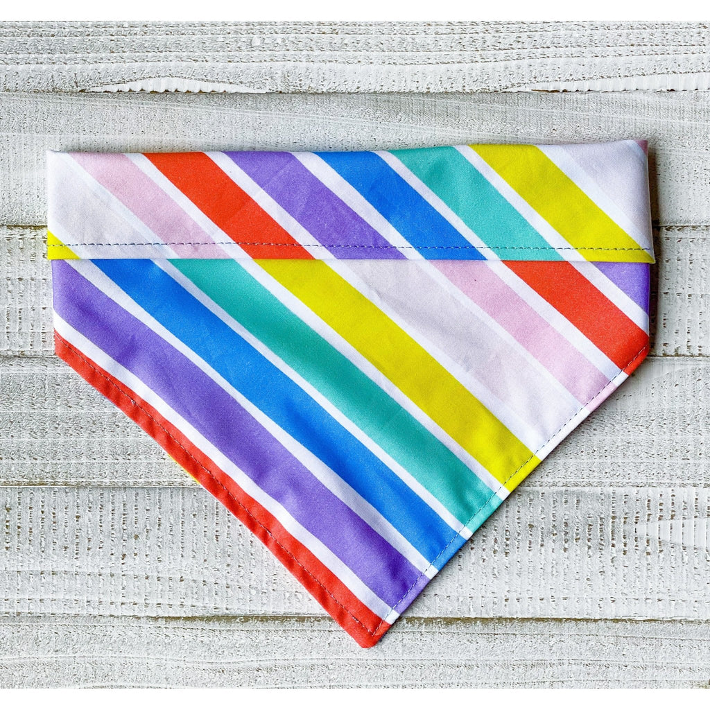 Rainbow Stripes Bandana - Jersey Border Collars