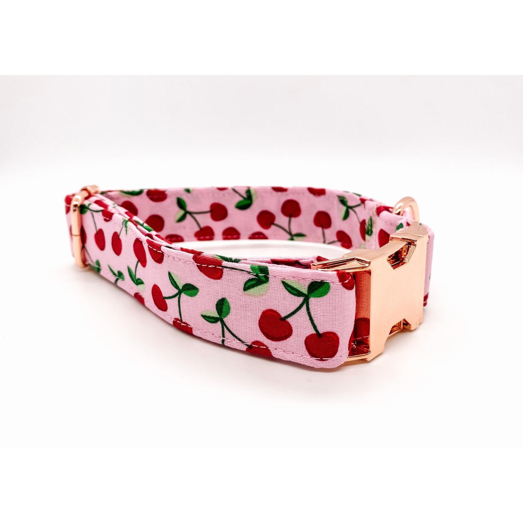 Pink Cherry Adjustable Collar - Jersey Border Collars