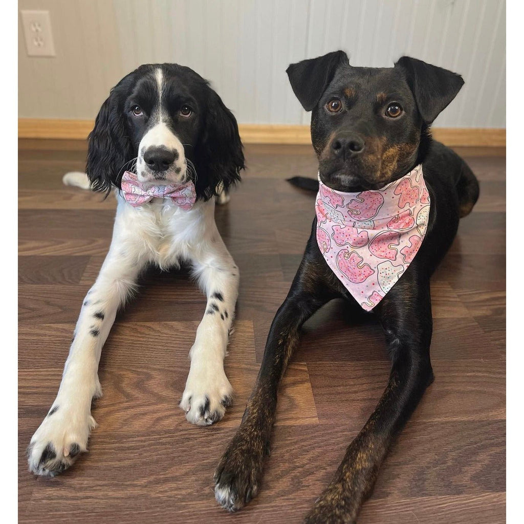 Pink Animal Cracker Bow Tie - Jersey Border Collars