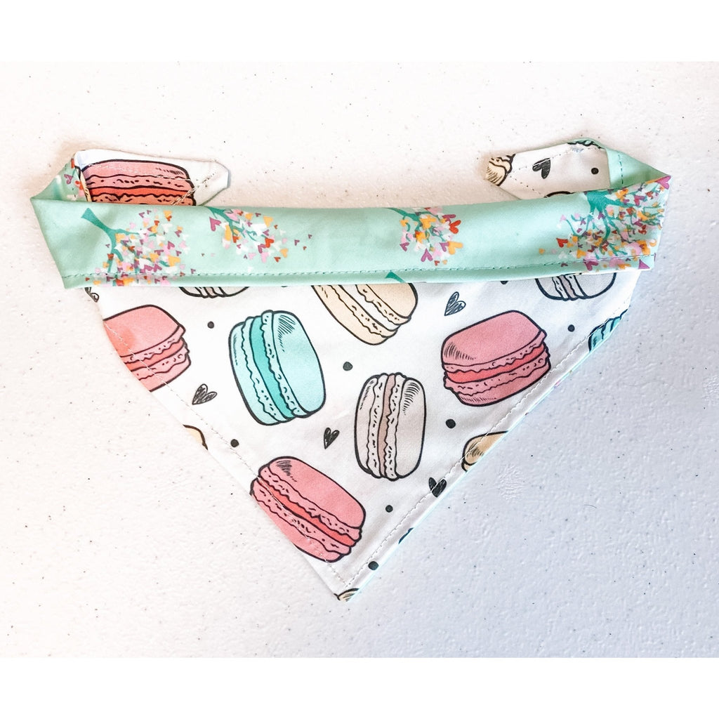 Macaroons / Growing Heart Tree Bandana - Reversible - Jersey Border Collars