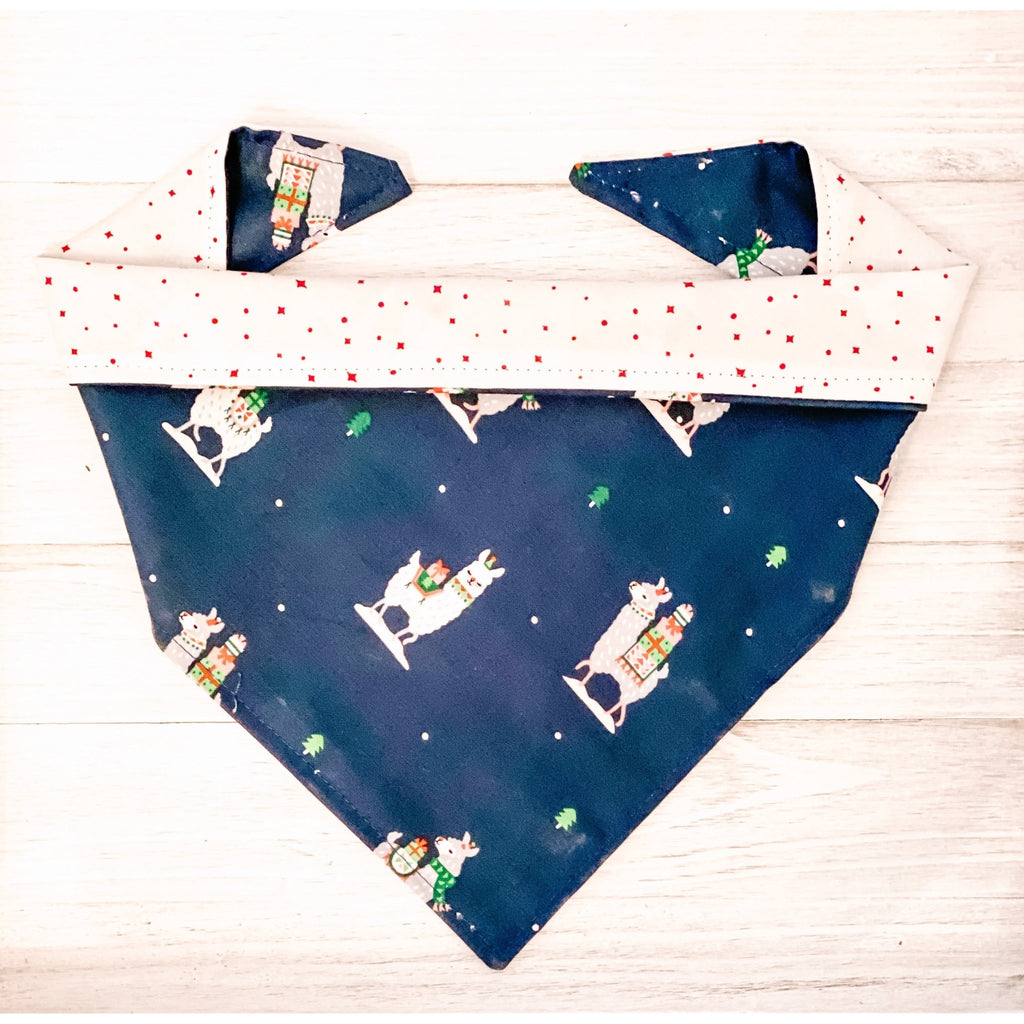 Fa La La Llama Bandana - Reversible - Jersey Border Collars