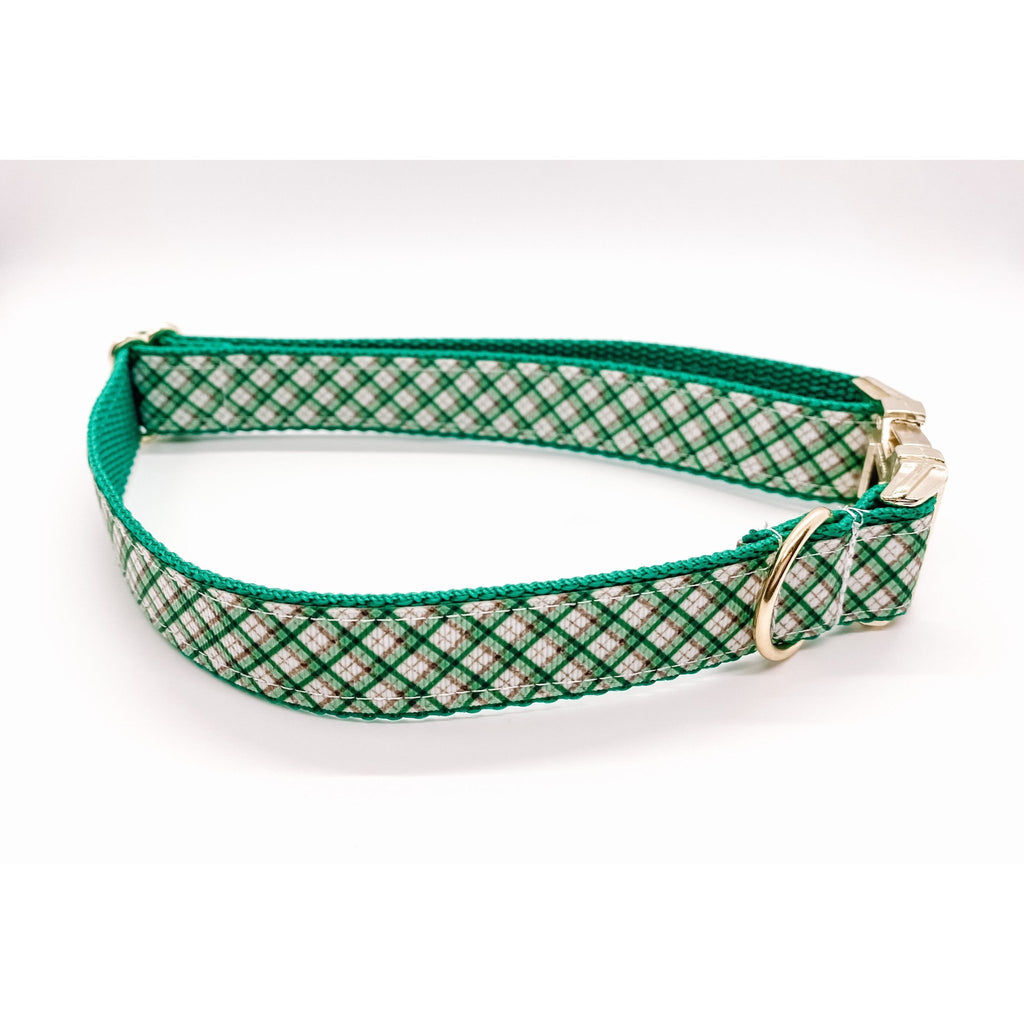 Green Plaid St. Patrick's Day Adjustable Collar - Jersey Border Collars