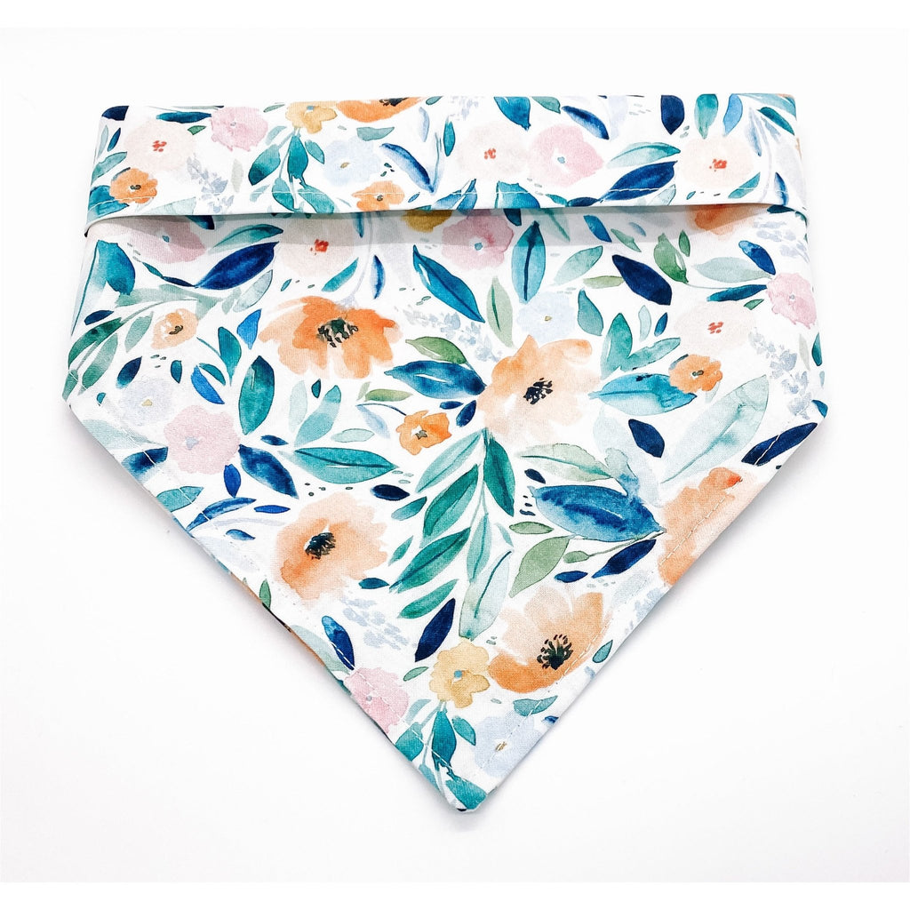 Blue Floral Bandana - Jersey Border Collars