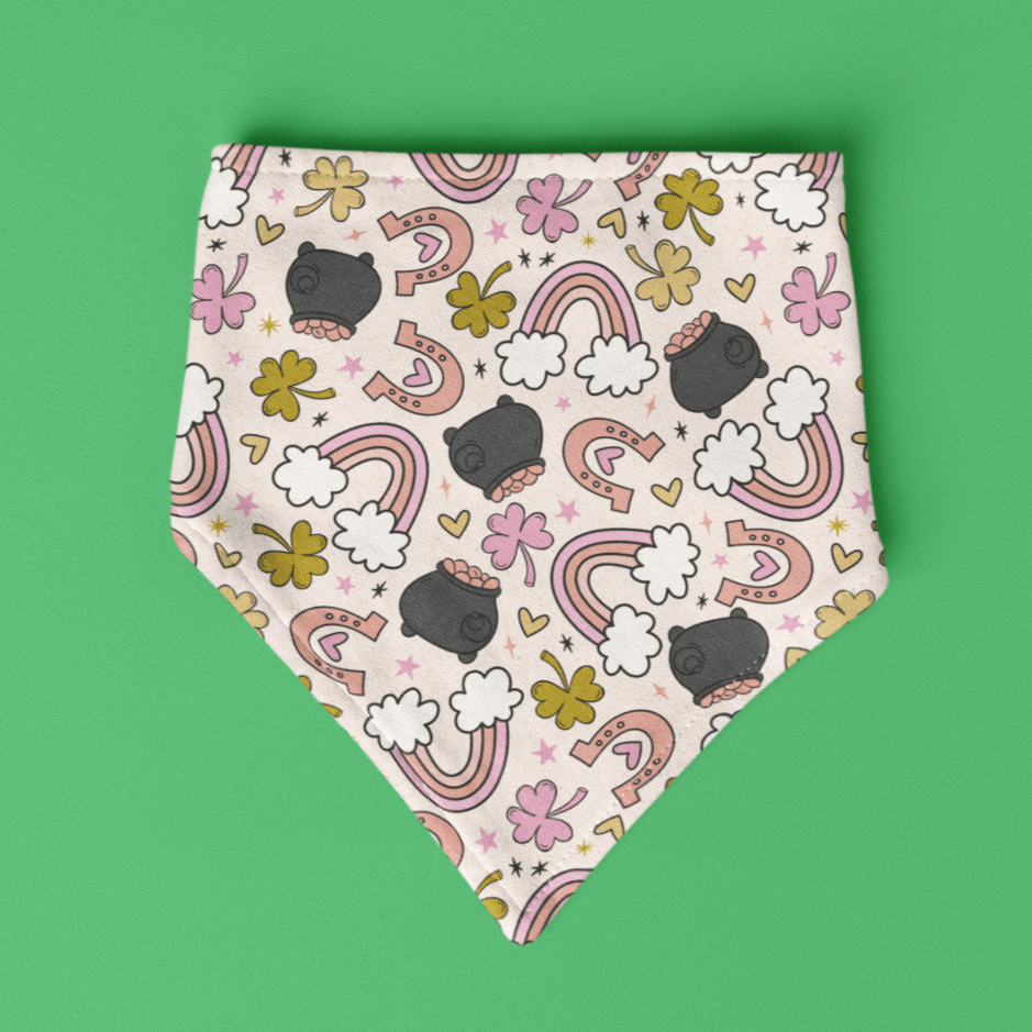 Pink Pot of Gold Bandana - Jersey Border Collars