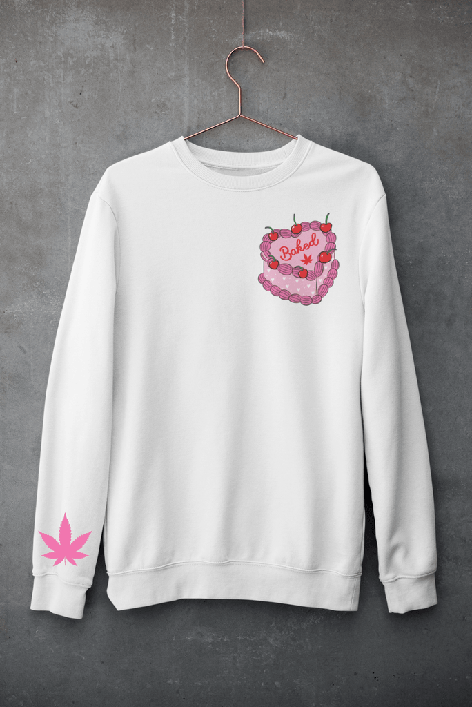 Baked Stoner Girl,420 Weed Sweatshirt - Jersey Border Collars