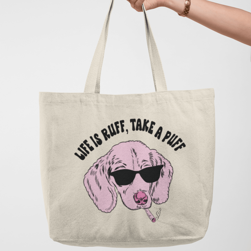 Life is Ruff Take A Puff Tote Bag - Jersey Border Collars