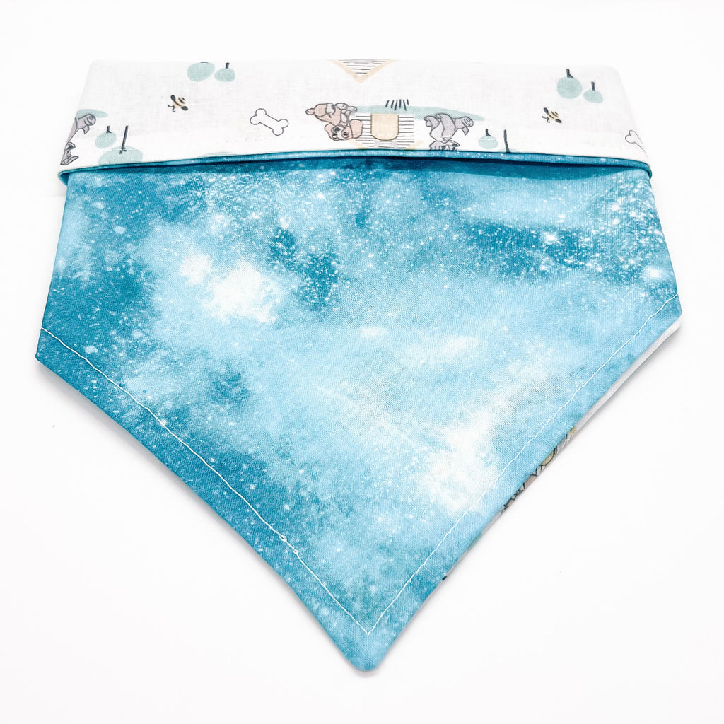 Puppy Lady & Tramp / Galaxy Bandana - Reversible - Jersey Border Collars