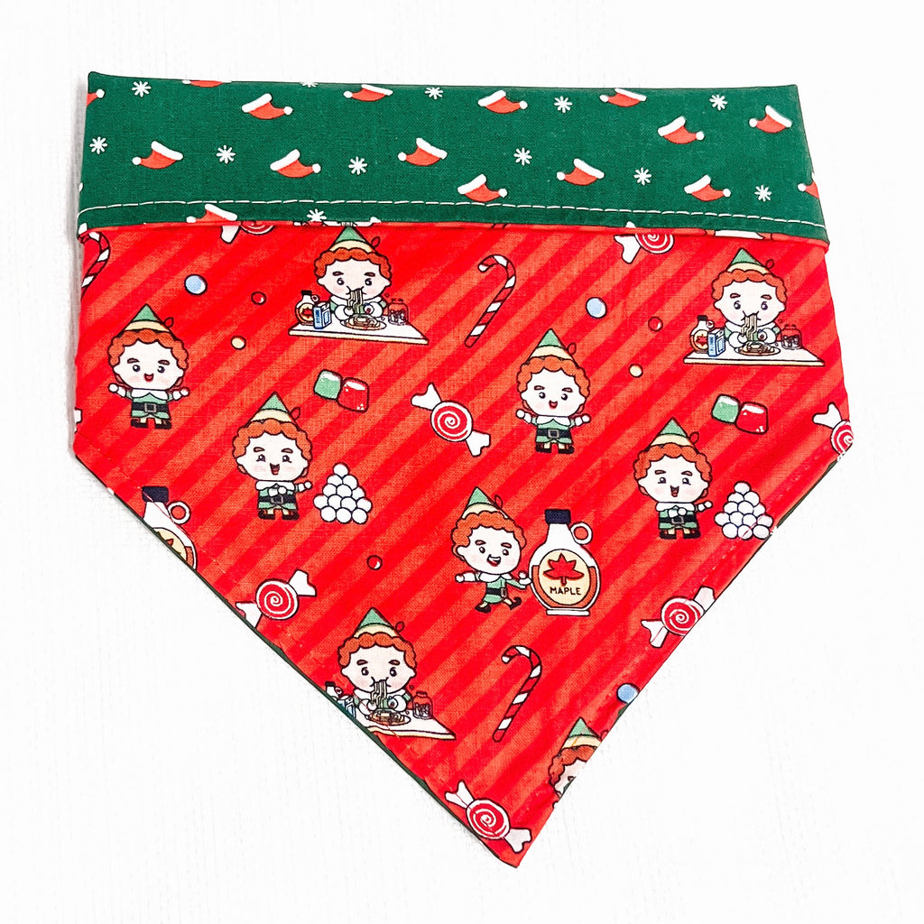 ELF Christmas Bandana - Reversible - Jersey Border Collars